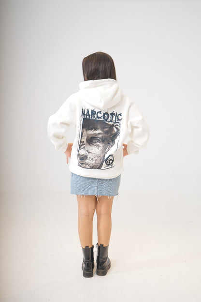 White "NARCOTIC"  Hoodie