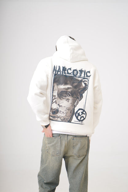 White "NARCOTIC"  Hoodie