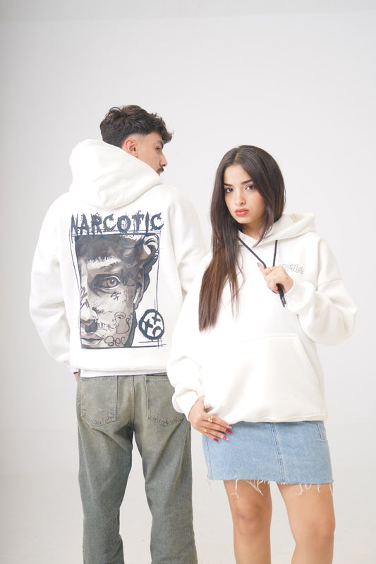 White "NARCOTIC"  Hoodie