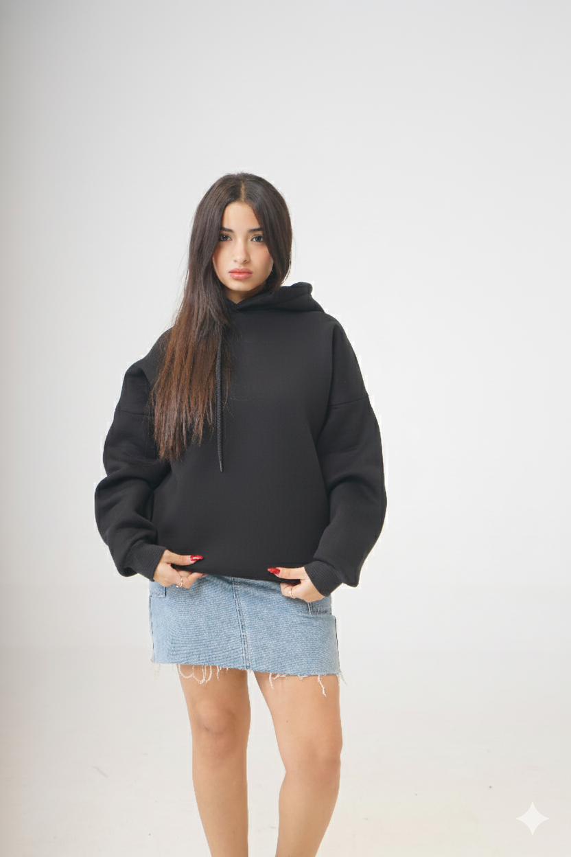 Plain Black Hoodie